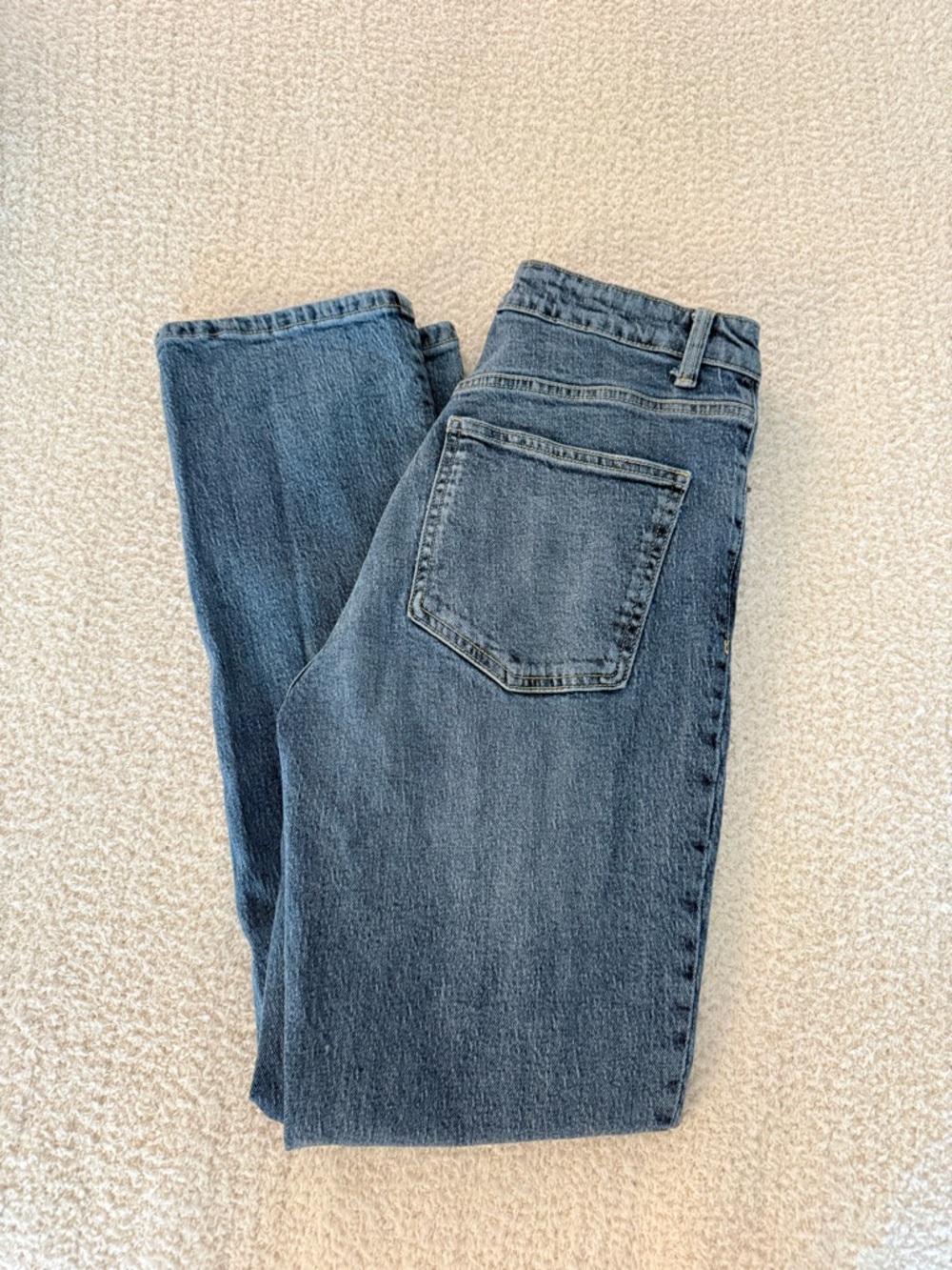Zara Classic High-Rise Straight Jeans in Vintage Blue